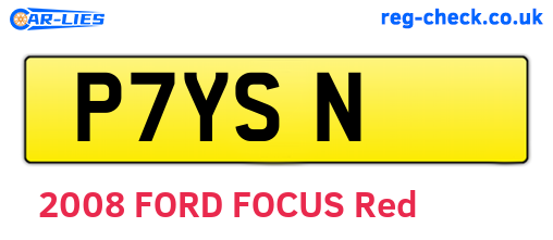 P7YSN are the vehicle registration plates.