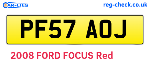PF57AOJ are the vehicle registration plates.