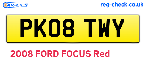PK08TWY are the vehicle registration plates.