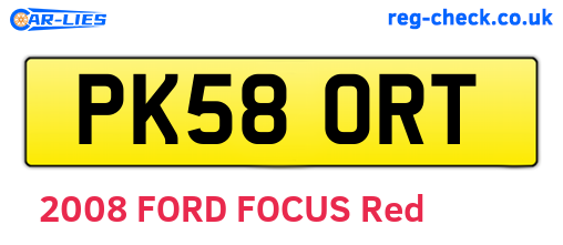 PK58ORT are the vehicle registration plates.