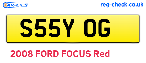 S55YOG are the vehicle registration plates.