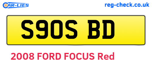 S90SBD are the vehicle registration plates.