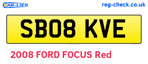 SB08KVE are the vehicle registration plates.