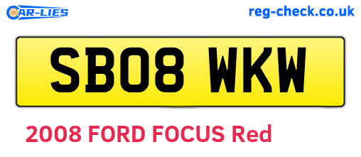 SB08WKW are the vehicle registration plates.