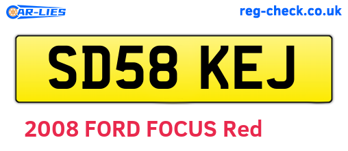 SD58KEJ are the vehicle registration plates.