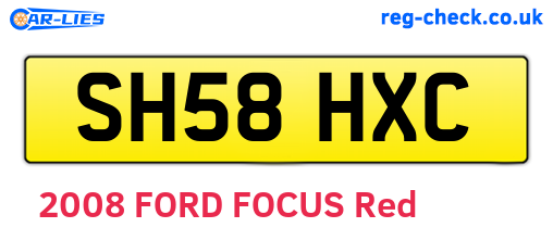 SH58HXC are the vehicle registration plates.