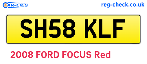 SH58KLF are the vehicle registration plates.