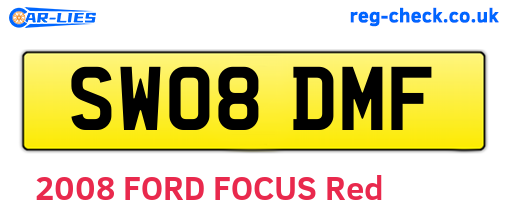 SW08DMF are the vehicle registration plates.