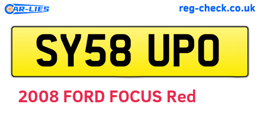 SY58UPO are the vehicle registration plates.