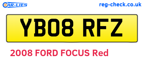 YB08RFZ are the vehicle registration plates.