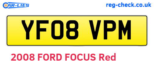YF08VPM are the vehicle registration plates.