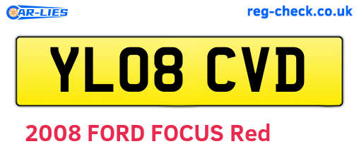 YL08CVD are the vehicle registration plates.