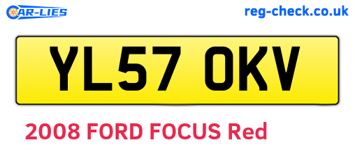 YL57OKV are the vehicle registration plates.
