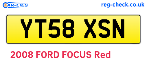 YT58XSN are the vehicle registration plates.