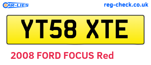 YT58XTE are the vehicle registration plates.