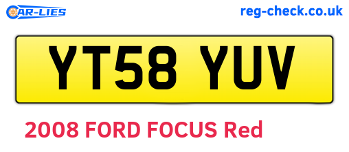 YT58YUV are the vehicle registration plates.