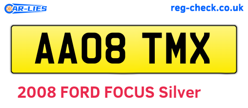 AA08TMX are the vehicle registration plates.
