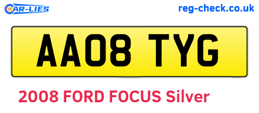 AA08TYG are the vehicle registration plates.