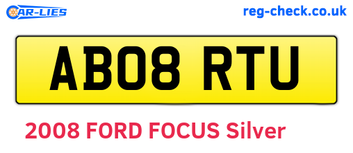 AB08RTU are the vehicle registration plates.
