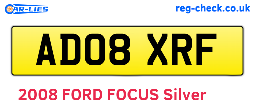 AD08XRF are the vehicle registration plates.