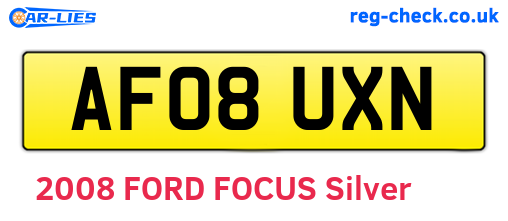 AF08UXN are the vehicle registration plates.
