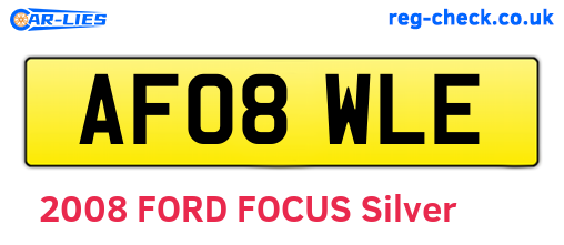 AF08WLE are the vehicle registration plates.
