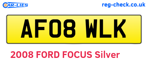AF08WLK are the vehicle registration plates.