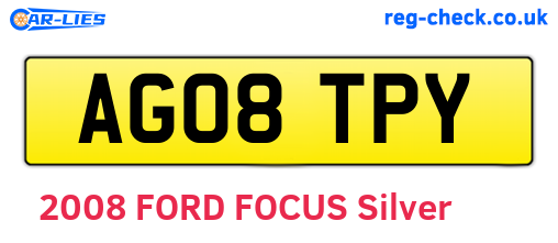 AG08TPY are the vehicle registration plates.
