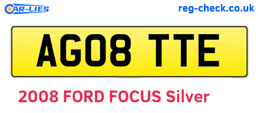 AG08TTE are the vehicle registration plates.