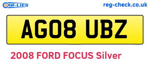 AG08UBZ are the vehicle registration plates.