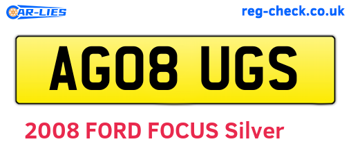 AG08UGS are the vehicle registration plates.