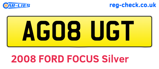 AG08UGT are the vehicle registration plates.