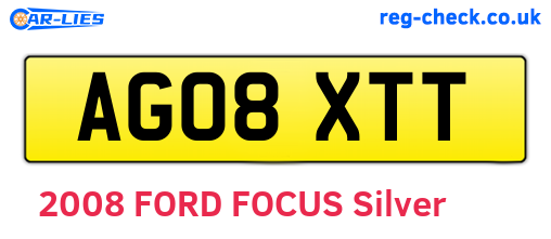 AG08XTT are the vehicle registration plates.