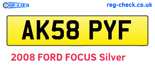 AK58PYF are the vehicle registration plates.