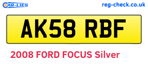 AK58RBF are the vehicle registration plates.