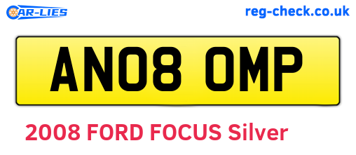 AN08OMP are the vehicle registration plates.