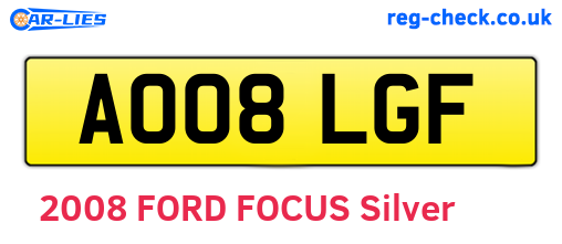 AO08LGF are the vehicle registration plates.