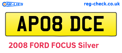 AP08DCE are the vehicle registration plates.