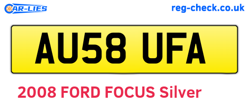 AU58UFA are the vehicle registration plates.