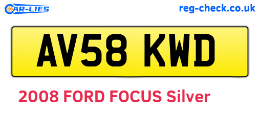 AV58KWD are the vehicle registration plates.