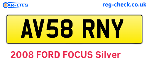 AV58RNY are the vehicle registration plates.