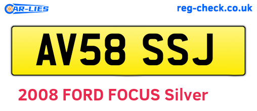 AV58SSJ are the vehicle registration plates.
