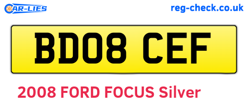 BD08CEF are the vehicle registration plates.