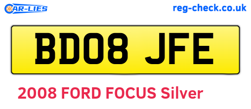 BD08JFE are the vehicle registration plates.