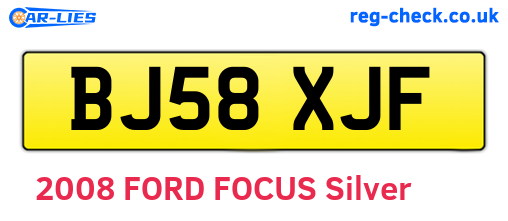 BJ58XJF are the vehicle registration plates.