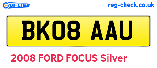 BK08AAU are the vehicle registration plates.