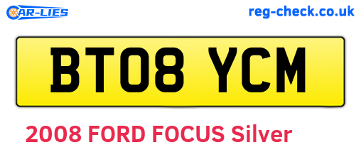 BT08YCM are the vehicle registration plates.