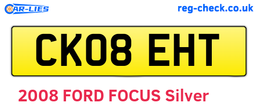CK08EHT are the vehicle registration plates.