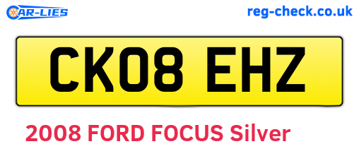 CK08EHZ are the vehicle registration plates.