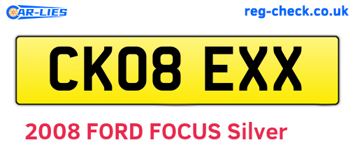 CK08EXX are the vehicle registration plates.